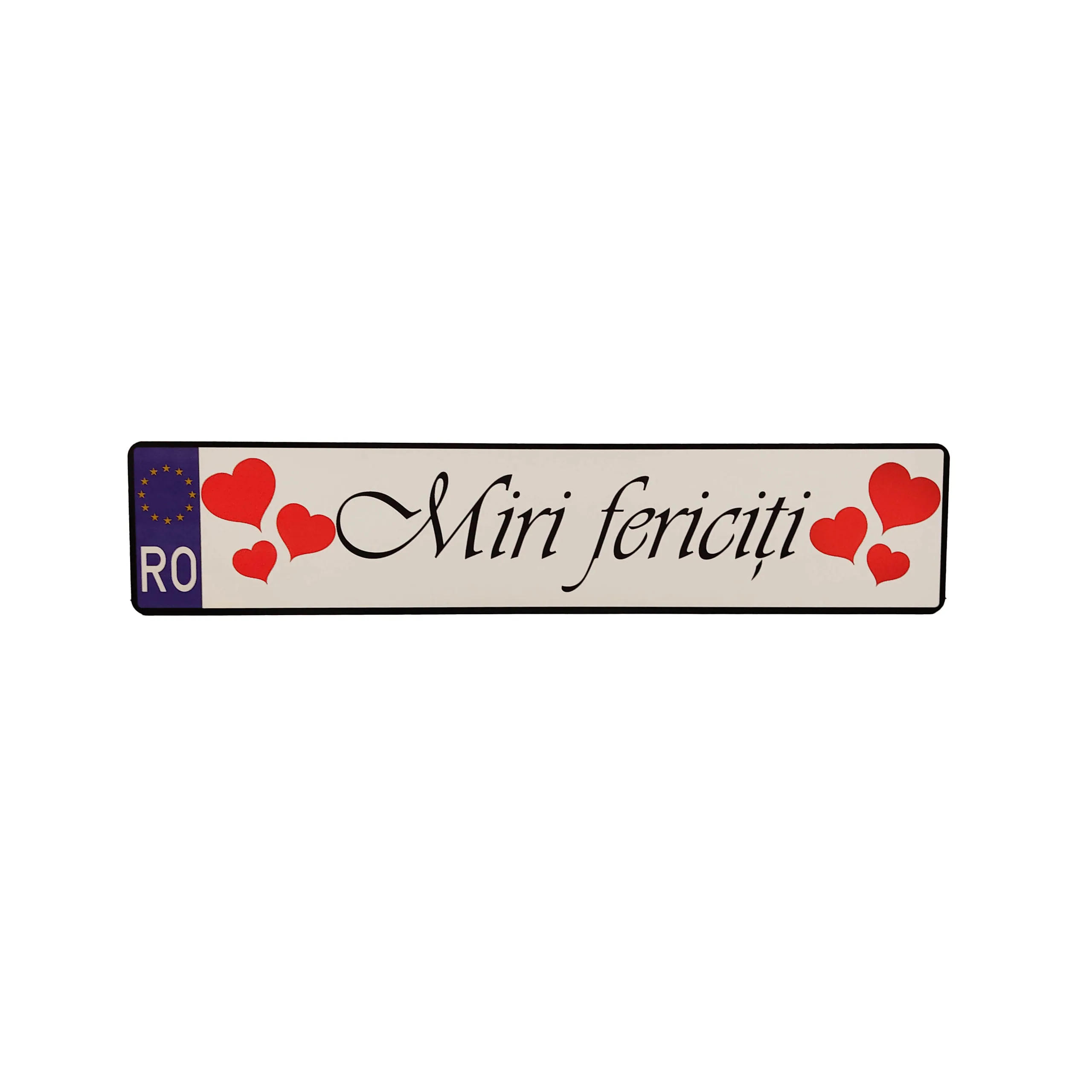 Plăcuță Auto Personalizată „Miri fericiți” - imagine 4