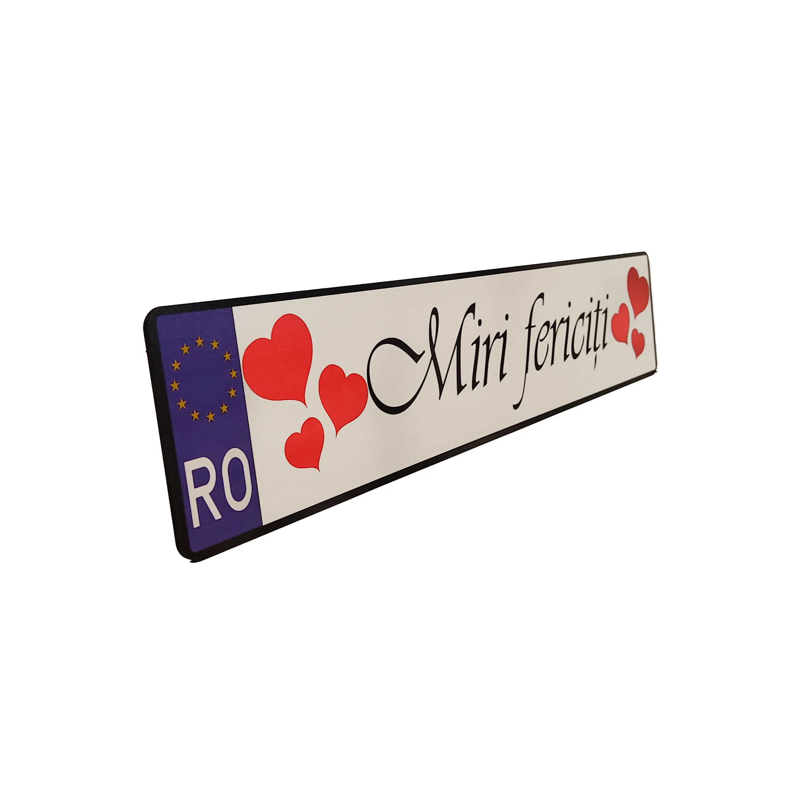 Plăcuță Auto Personalizată „Miri fericiți” - imagine 3
