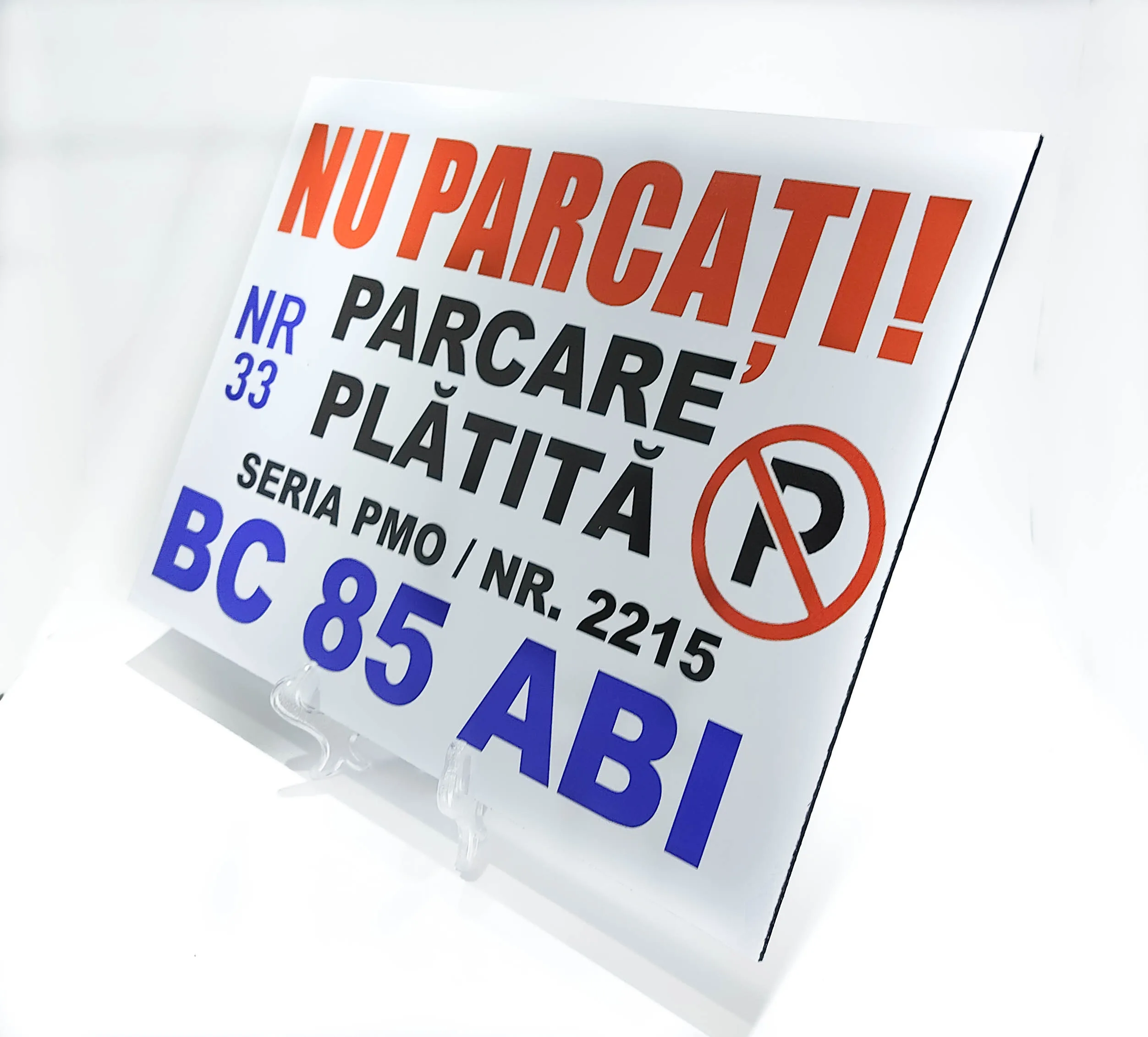 Plăcuță nu parcați - Parcare Plătită Personalizată - imagine 2