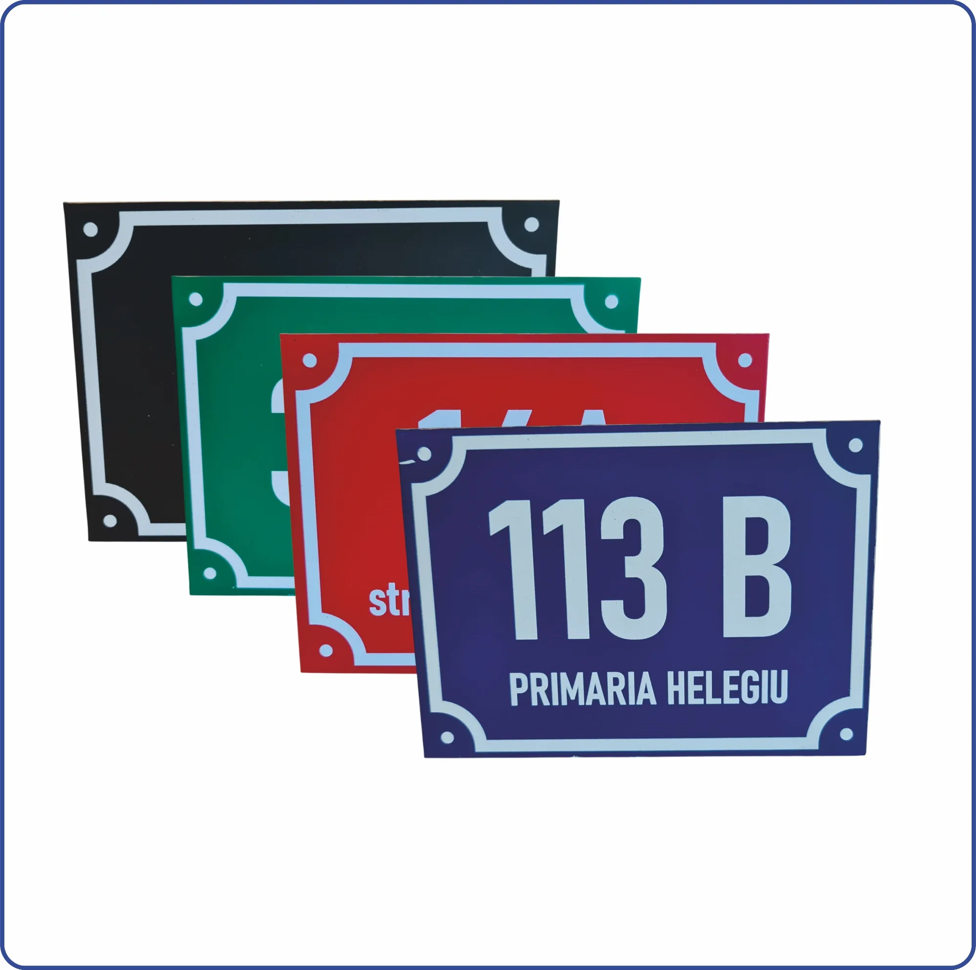 Plăcuță numar casa din bond albastru 150x110 mm minim 10 buc - imagine 6