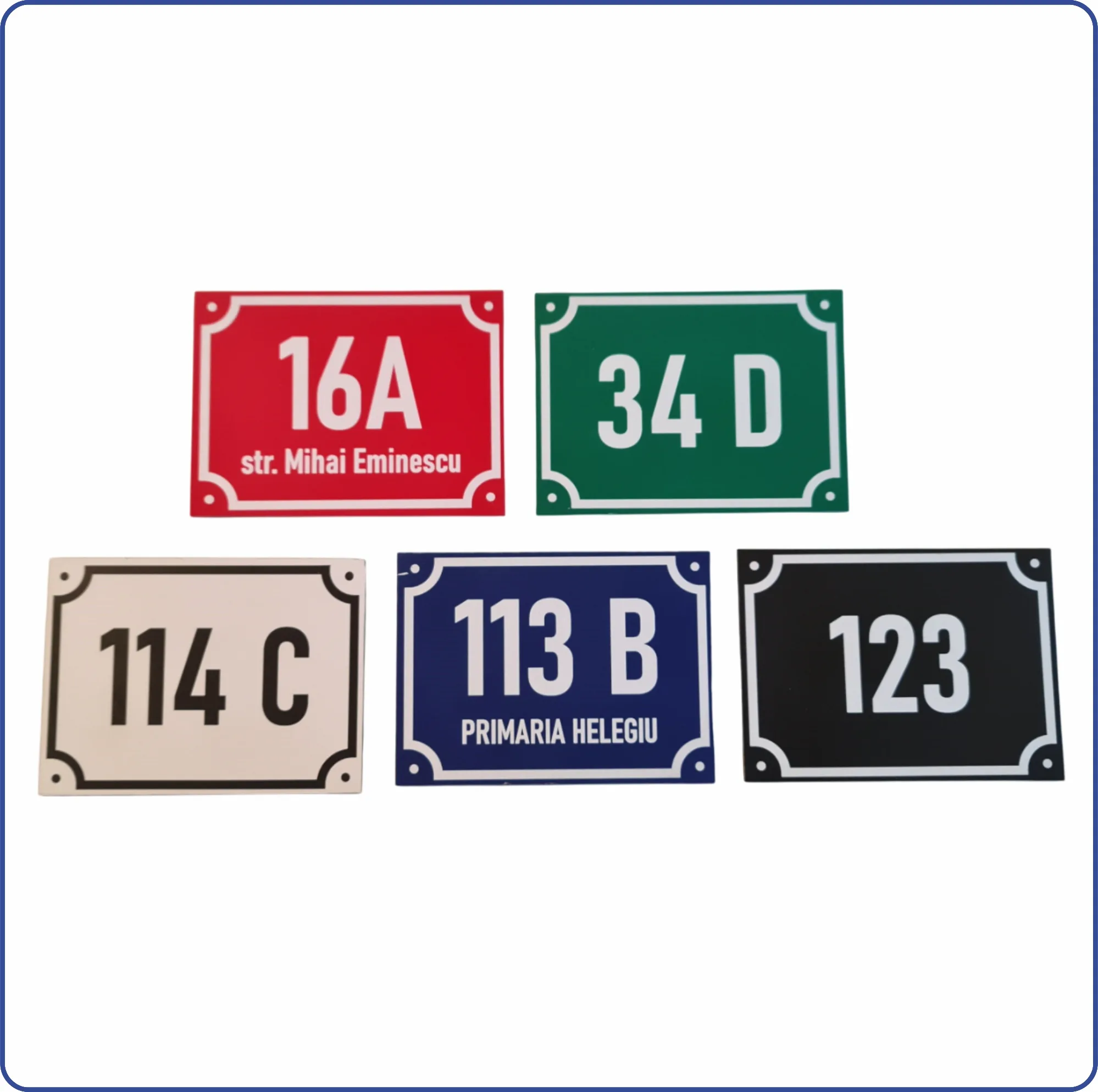 Plăcuță numar casa din bond albastru 150x110 mm minim 10 buc - imagine 7