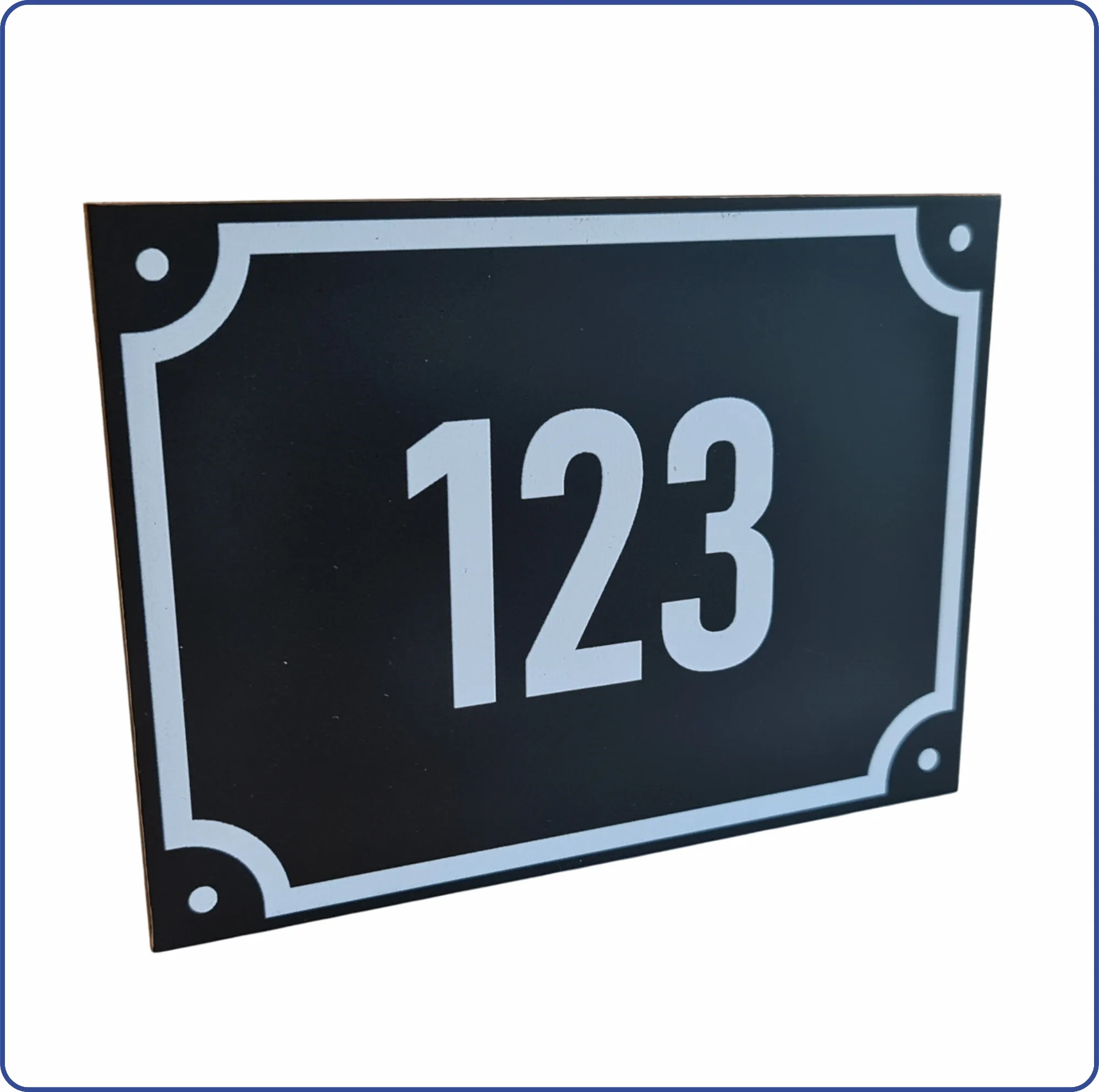 Plăcuță numar casa din bond albastru 150x110 mm minim 10 buc - imagine 8