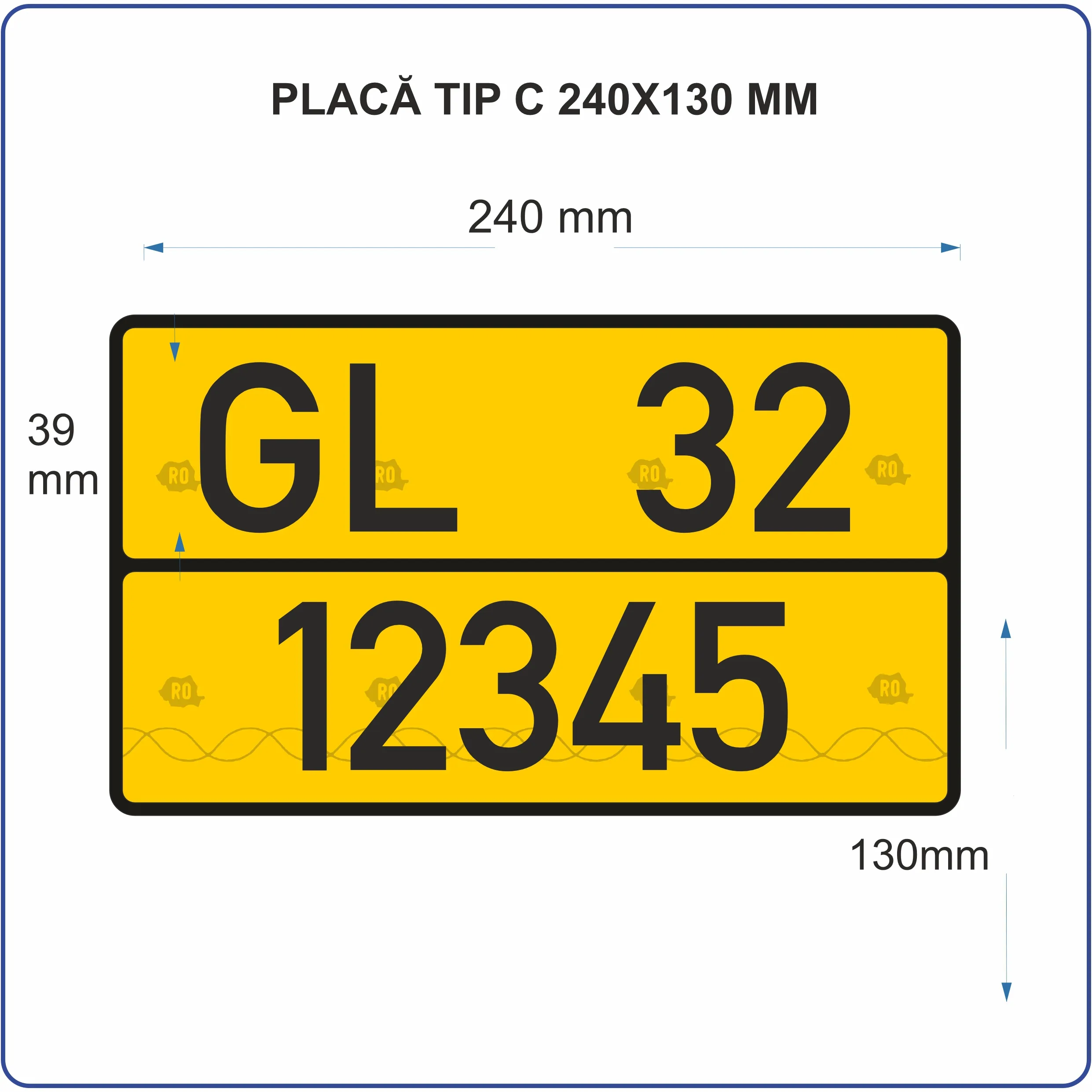 Placă Tip C 240x130 mm minim 20 buc conform standardului SR 13600 - imagine 6