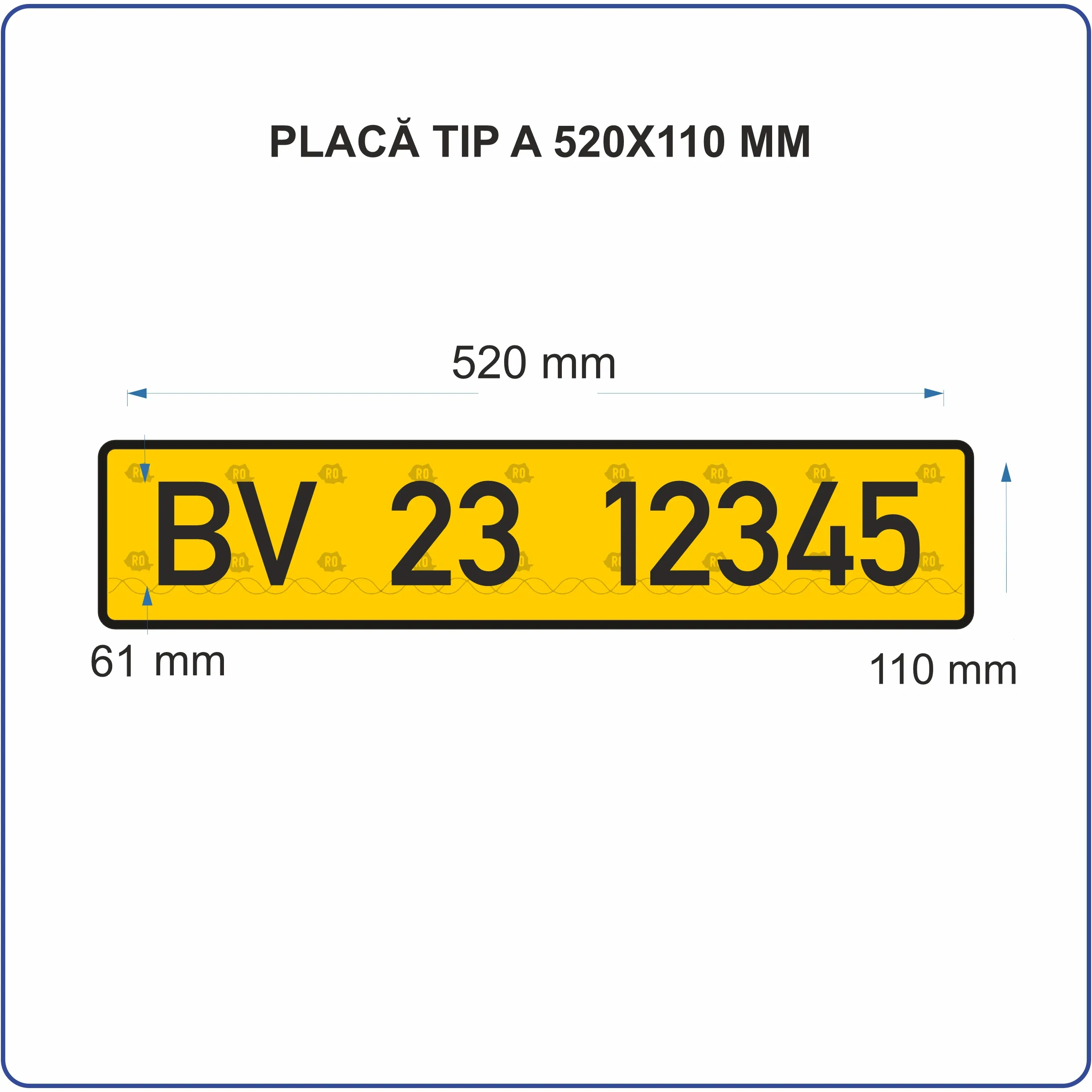 Placă Tip A 520x112 mm minim 20 buc conform standardului SR 13600 - imagine 4