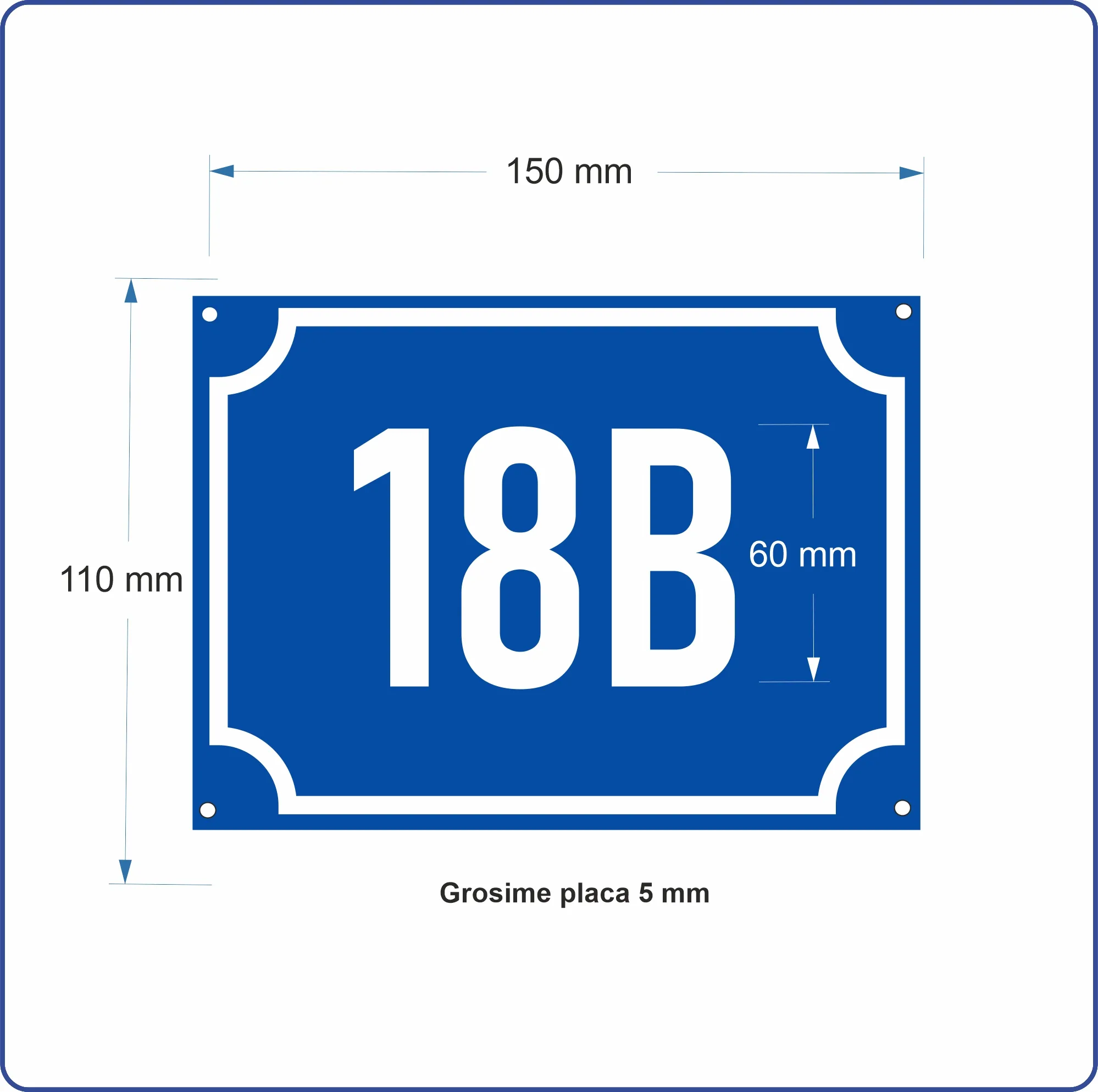 Plăcuță numar casa din PVC 150x110 mm minim 10 buc - imagine 2