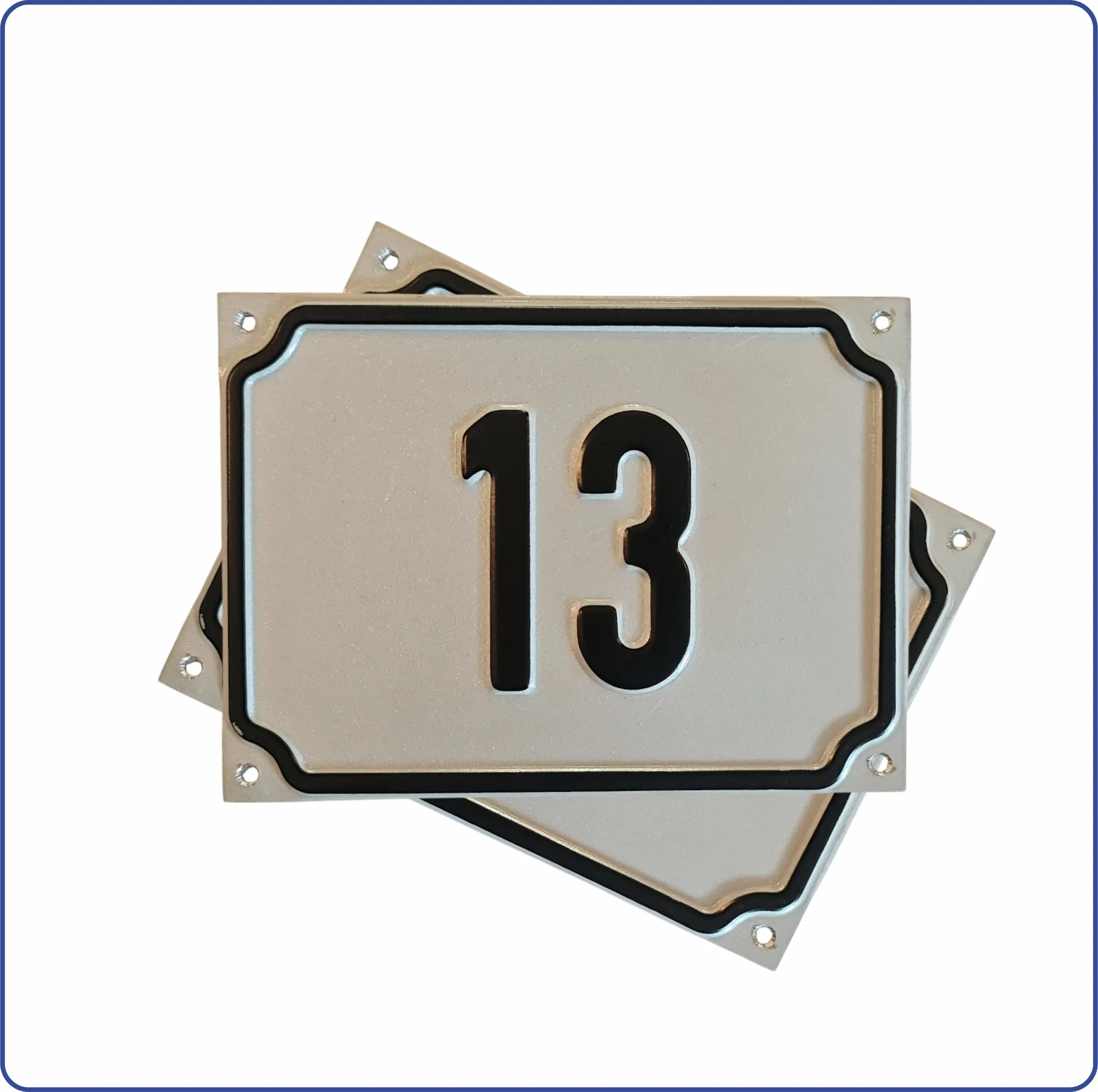 Plăcuță numar casa din aluminiu embosat cu folie reflectorizanta 150x110 mm - imagine 3