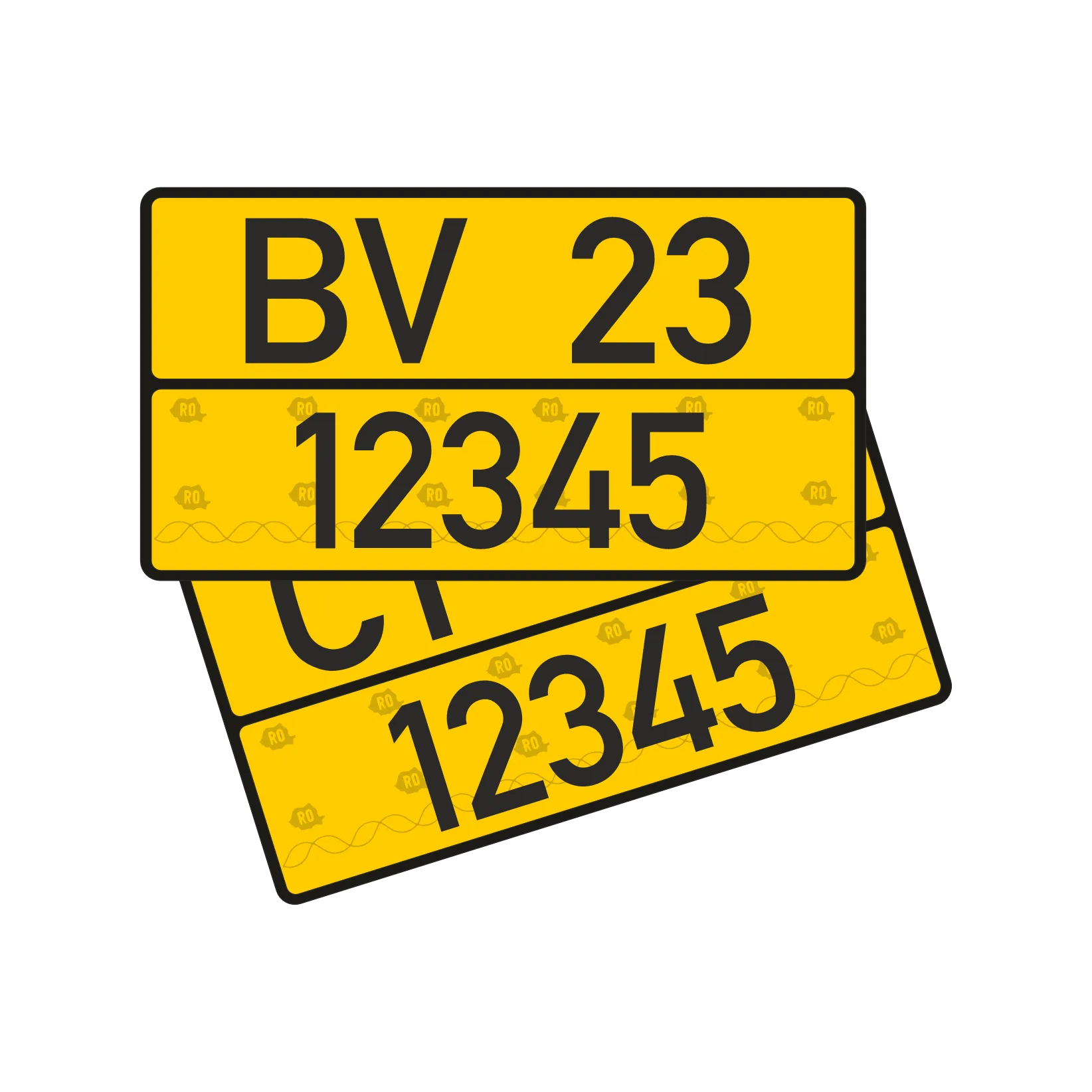 Plăcuță galbenă Tip B 340×200 mm