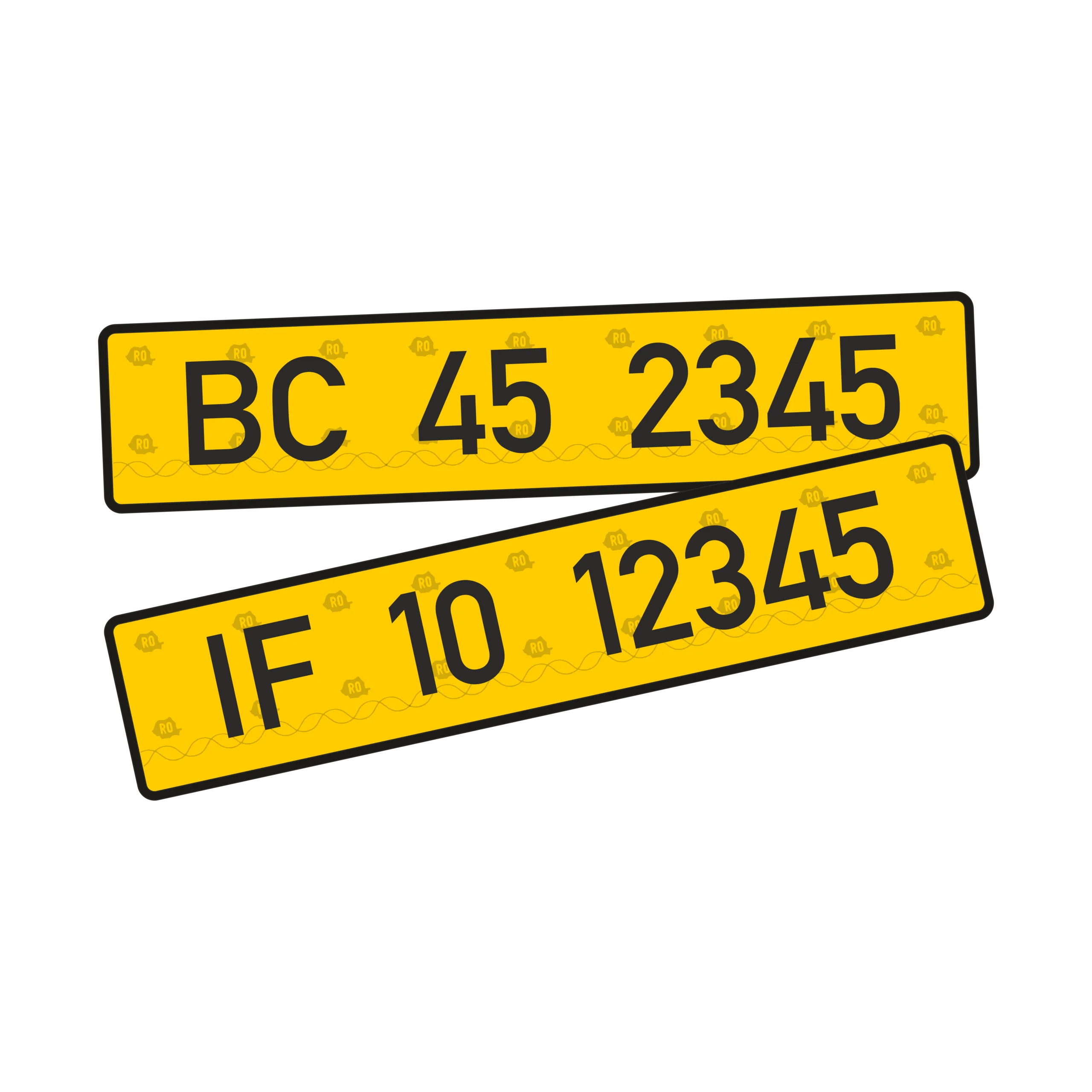 Plăcuță galbenă Tip A 520×110 mm
